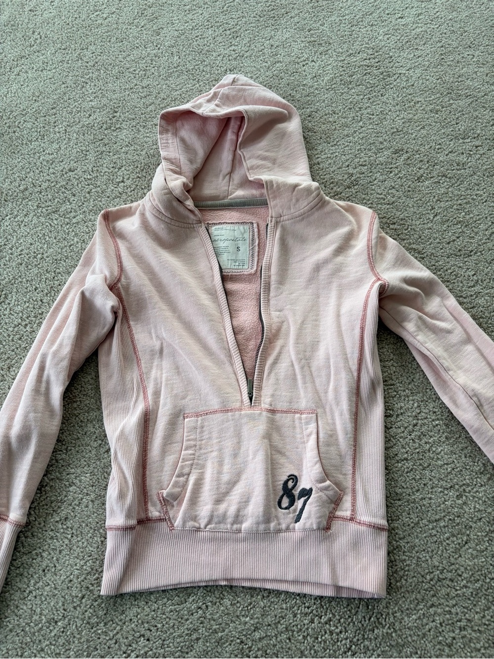 Aeropostale Pale Pink Half-Zip Hoodie